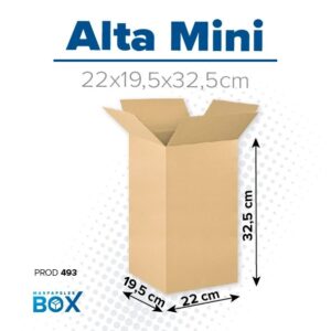 Caja de cartón Alta mini 22×19,5×32,5 cm — cartón corrugado de 3 capas | másPapeles