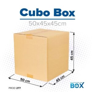 Caja de cartón Cubo Box 50×45×45 cm — cartón corrugado de 3 capas | másPapeles