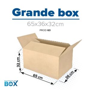 Caja de cartón Grande 65×36×32 cm — cartón corrugado de 3 capas | másPapeles