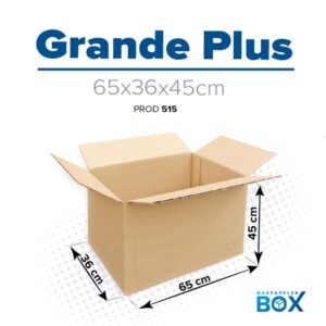 Caja de cartón Grande Plus 65×36×45 cm — cartón corrugado de 3 capas | másPapeles