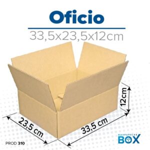 Caja de cartón Oficio 39,5×23,5×12 cm — cartón corrugado de 3 capas | másPapeles