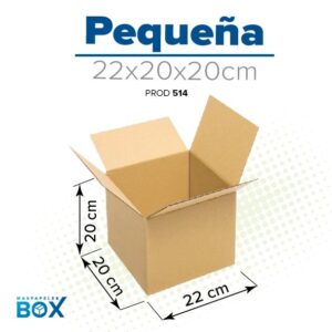 Caja de cartón Pequeña 22×20×20 cm — cartón corrugado de 3 capas | másPapeles